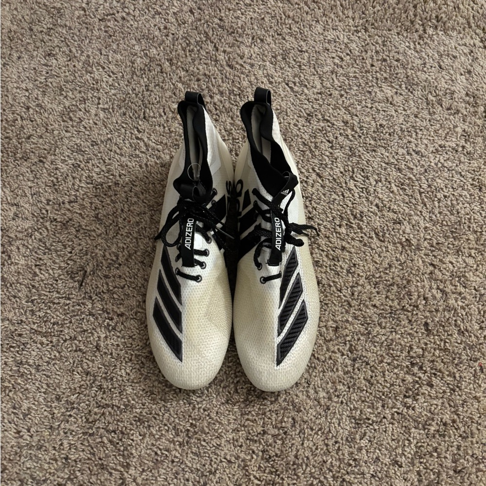 Adizero White and Black football Cleats